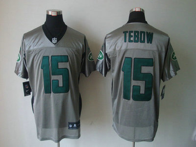 Nike New York Jets 15 Tim Tebow Grey Shadow 2012 Nike NFL Elite Jersey
