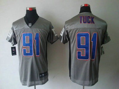 Nike New York Giants 91 Justin Tuck Grey Shadow Elite Jersey