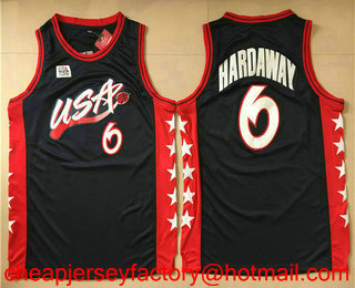 1996 Olympics Team USA Men's #6 Penny Hardaway Navy Blue Stitched Basketball Swingman Jersey