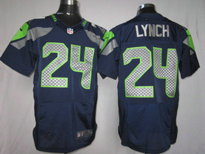 Nike Seattle Seahawks 24 Marshawn Lynch Navy Blue 2012 Nike NFL Elite Jersey