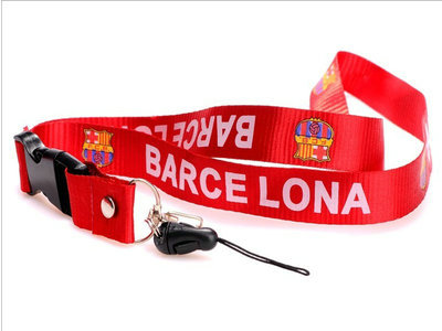 2011-2012 Barcelona Soccer Logo Lanyard Keychain Red