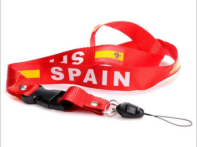 2011-2012 Spain Soccer Logo Lanyard Keychain Red