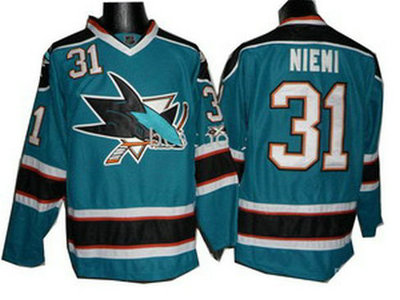 2011 Newest San Jose Sharks Jerseys 31 Antti Niemi Green Jersey