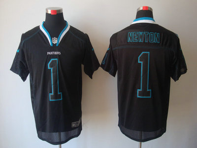 Nike Carolina Panthers 1 Cam Newton Lights Out Black 2012 Nike NFL Elite Jersey
