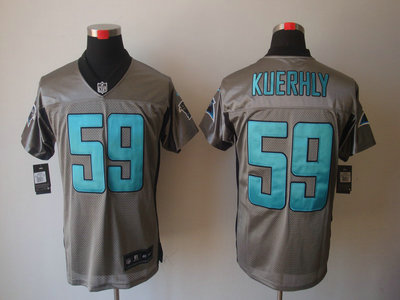 Nike Carolina Panthers 59 Kuechly Grey Shadow Elite Jersey