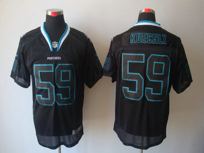Nike Carolina Panthers 59 Kuechly Lights Out Black 2012 Nike NFL Elite Jersey