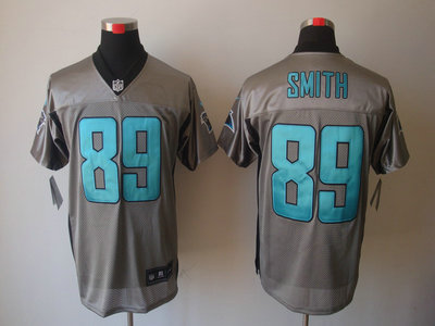 Nike Carolina Panthers 89 Steve Smith Grey Shadow Elite Jersey