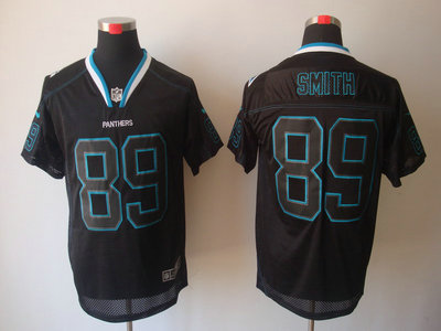 Nike Carolina Panthers 89 Steve Smith Lights Out Black 2012 Nike NFL Elite Jersey