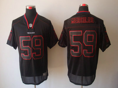 Nike Houston Texans 59 Whitney Mercilus Lights Out Black 2012 Nike NFL Elite Jersey