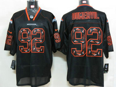 Nike Denver Broncos 92 Elvis Dumervil Lights Out Black Elite Jerseys