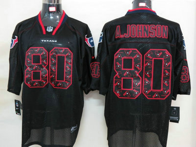 Nike Houston Texans 80 Andre Johnson Lights Out Black 2012 Nike NFL Elite Jersey