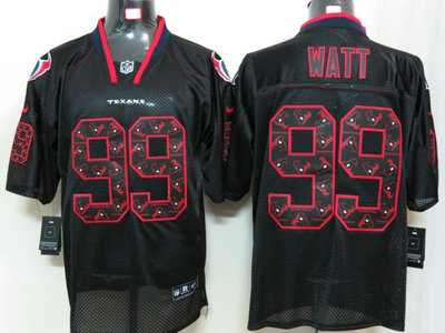 Nike Houston Texans 99 J.J. Watt Lights Out Black Elite Jersey