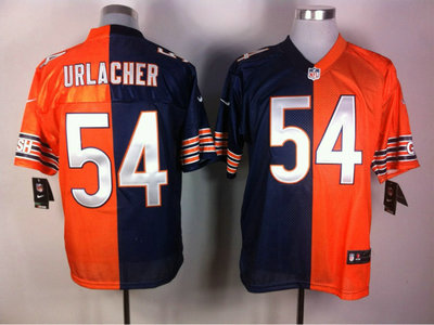 Nike Chicago Bears 54 Brian Urlacher Blue and Orange Split Elite Jerseys