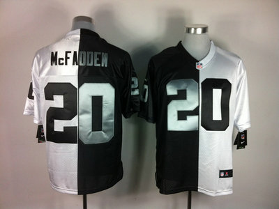 Nike Oakland Raiders 20 Darren McFadden Black and White Split Elite Jerseys