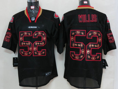 Nike San Francisco 49ers 52 Patrick Willis Lights Out Black Elite Jerseys