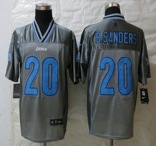 Nike Detroit Lions #20 Barry Sanders Grey Vapor Elite Jersey