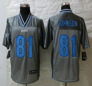 Nike Detroit Lions #81 Calvin Johnson Grey Vapor Elite Jersey