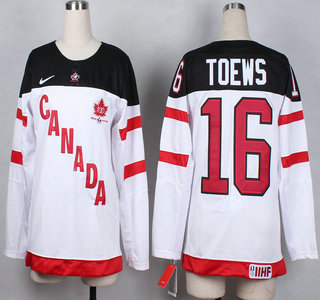 2014-15 Team Canada #16 Jonathan Toews White 100TH Womens Jersey
