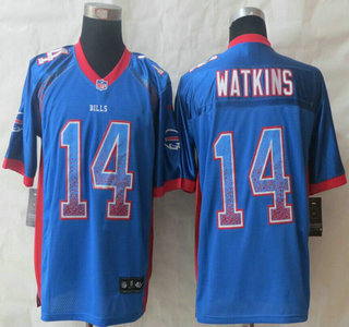 2014 NFL Draft Nike Buffalo Bills #14 Sammy Watkins Drift Fashion Blue Elite Jersey