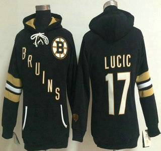 2014 Old Time Hockey Boston Bruins #17 Milan Lucic Black Womens Hoody