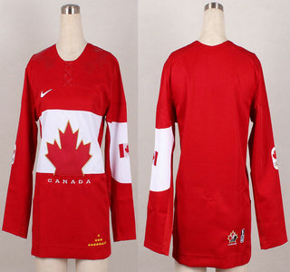 2014 Olympics Canada Blank Red Womens Jersey