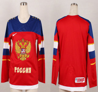 2014 Olympics Russia Blank Red Womens Jersey