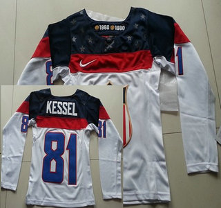 2014 Olympics USA #81 Phil Kessel White Womens Jersey