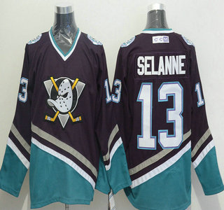 Anaheim Ducks #13 Teemu Selanne Purple Throwback CCM Jersey