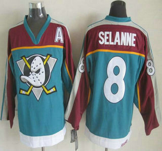 Anaheim Ducks #8 Teemu Selanne Blue Throwback CCM Jersey