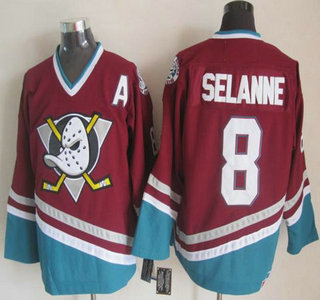 Anaheim Ducks #8 Teemu Selanne Red Throwback CCM Jersey