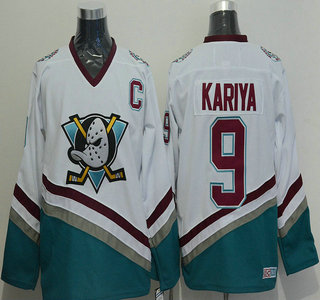 Anaheim Ducks #9 Paul Kariya White Throwback CCM Jersey