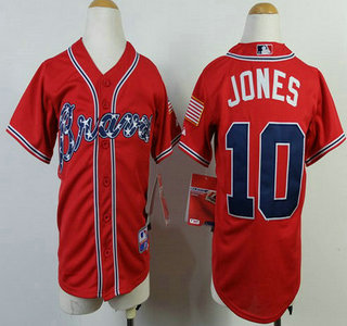 Atlanta Braves #10 Chipper Jones 2014 Red Kids Jersey