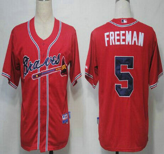 Atlanta Braves #5 Freddie Freeman Red Kids Jersey