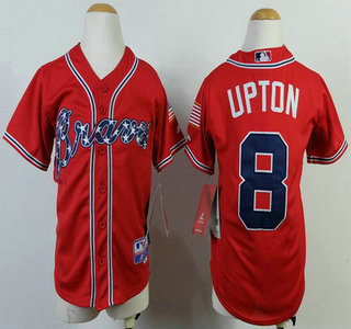 Atlanta Braves #8 Justin Upton 2014 Red Kids Jersey