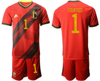 Belgium 1 COURTOIS Home UEFA Euro 2020 Soccer Jersey