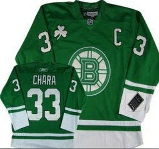 Boston Bruins #33 Zdeno Chara St. Patrick's Day Green Kids Jersey
