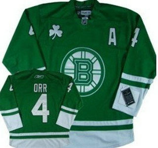 Boston Bruins #4 Bobby Orr St. Patrick's Day Green Kids Jersey