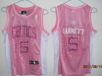 Boston Celtics 5 Garnett Pink Womens Jersey