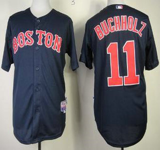 Boston Red Sox #11 Clay Buchholz Blue Cool Base Jersey