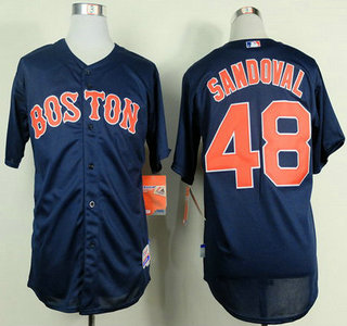 Boston Red Sox #48 Pablo Sandoval Navy Blue Jersey