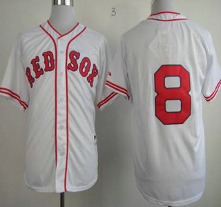 Boston Red Sox #8 Carl Yastrzemski White Authentic 1936 The Clock Jersey