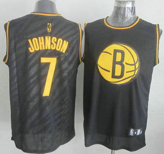 Brooklyn Nets #7 Joe Johnson Revolution 30 Swingman 2014 Black With Gold Jersey