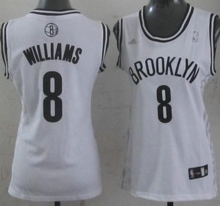 Brooklyn Nets #8 Deron Williams White Revolution 30 Swingman Womens Jersey