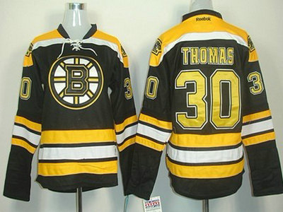 Boston Bruins 30 Tim Thomas Black Womens Jersey