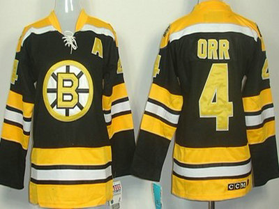 Boston Bruins 4 Bobby Orr Black CCM Womens Jersey