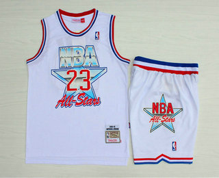 Bulls #23 Michael Jordan White 1992 All-Star Hardwood Claasics Jersey(With Shorts)