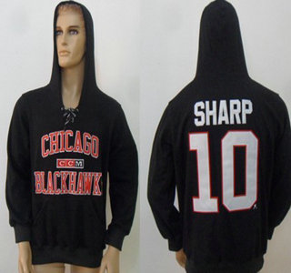 CCM Chicago Blackhawks #10 Patrick Sharp Black Hoody