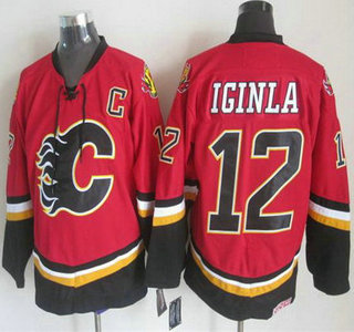 Calgary Flames #12 Jarome Iginla 2003 Red Throwback CCM Jersey