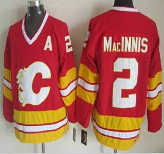 Calgary Flames #2 Al MacInnis Red Third Throwback CCM Jersey