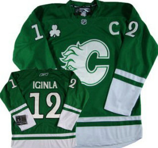 Calgary Flames 12 Jarome Iginla Green Jersey